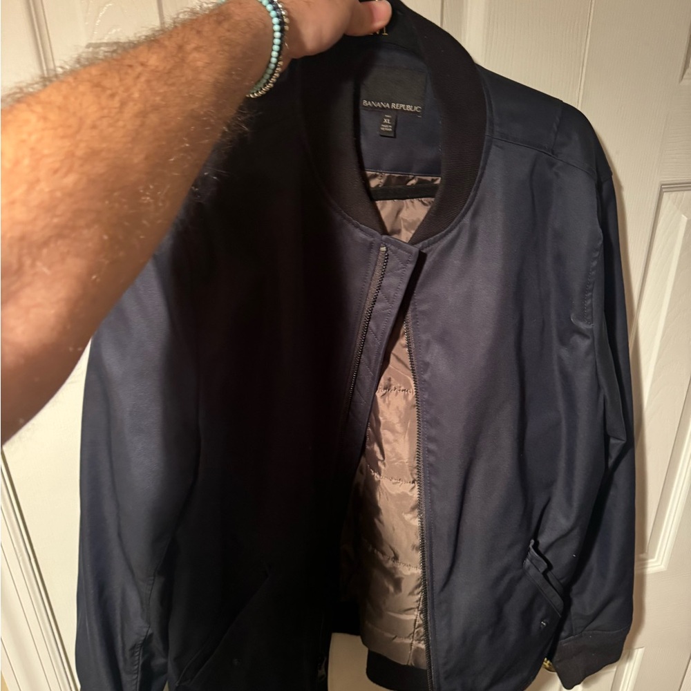 Banana Republic Navy Bomber Jacket XL TALL